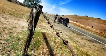 barbed wire fence motorcycles