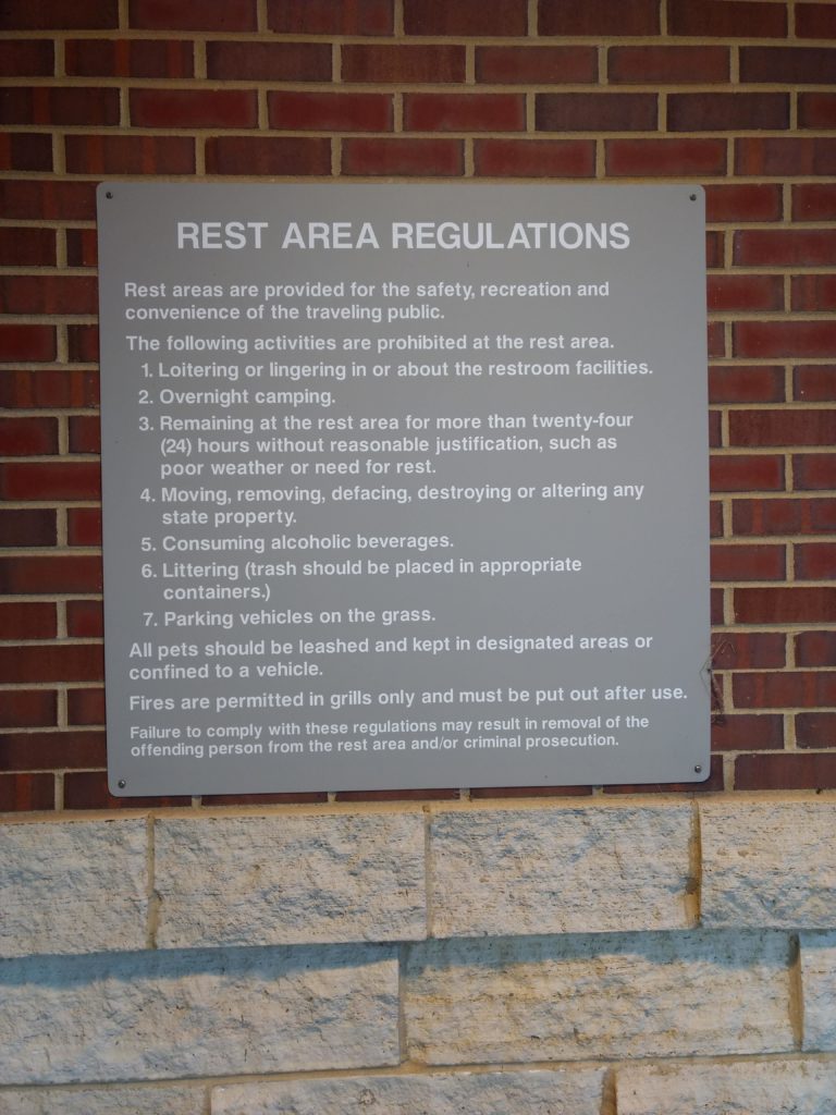 rest area regulations, dows, iowa, i-35