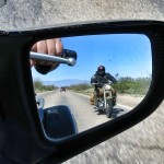 motorcycle in rear view mirror